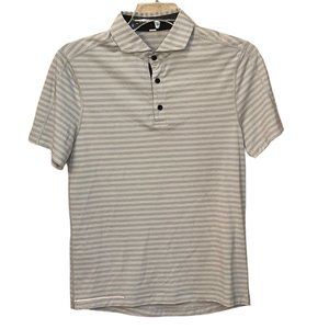 Lululemon Performance Evolution Polo Shirt Grey‎ Stripe Small